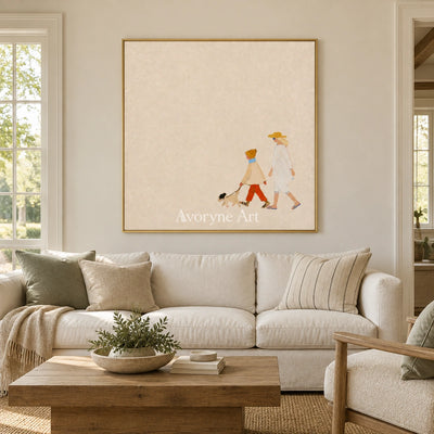 Ivory Amber Refrain: Strolling Figure Art — living gold