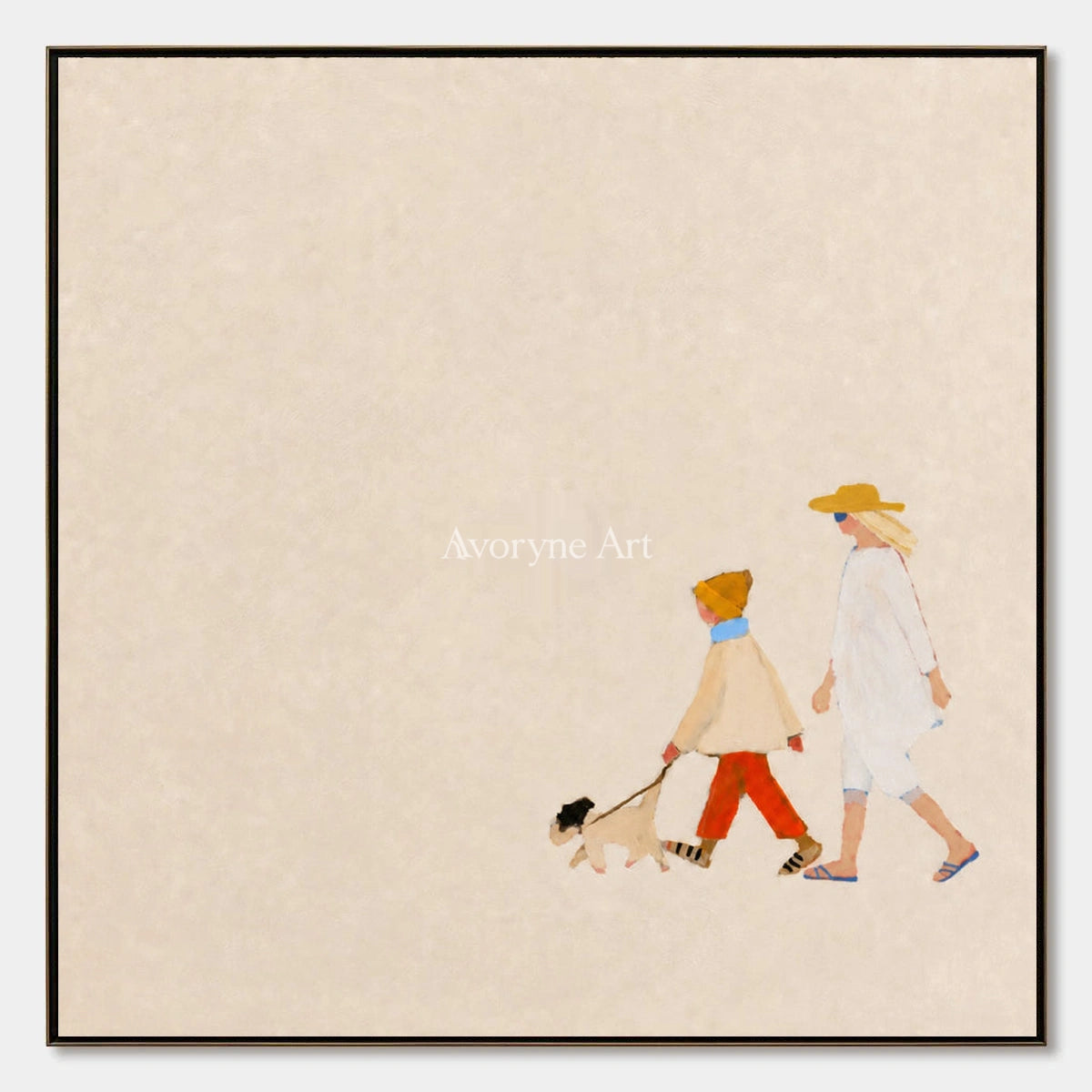 Ivory Amber Refrain: Strolling Figure Art — primary