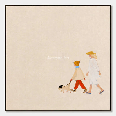 Ivory Amber Refrain: Strolling Figure Art — primary