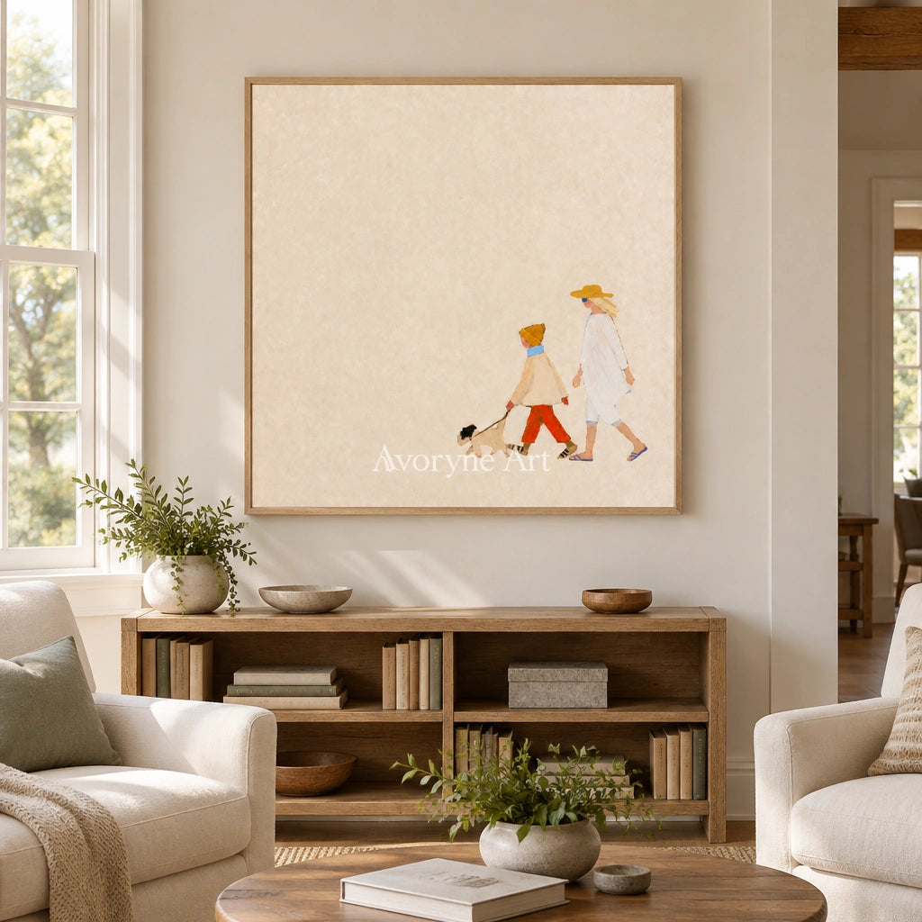 Ivory Amber Refrain: Strolling Figure Art — villa wood