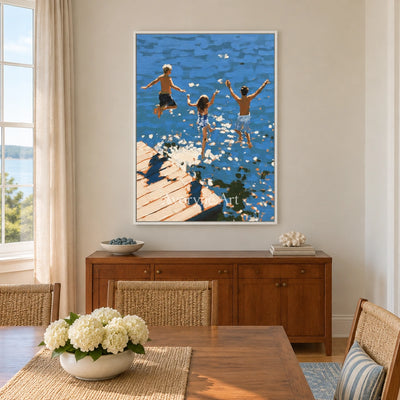 Ivory Amber Memory: Summer Swimming Art — dining white
