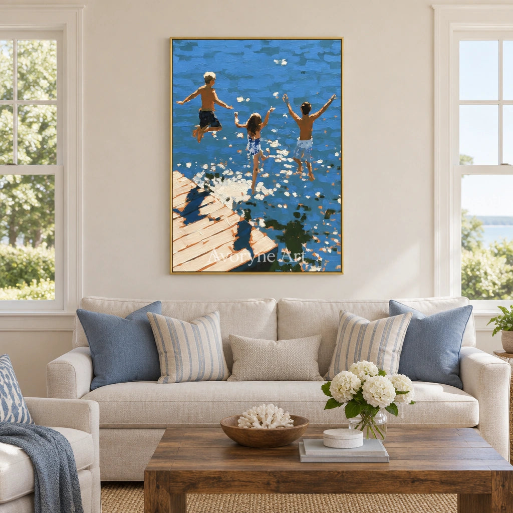 Ivory Amber Memory: Summer Swimming Art — living gold