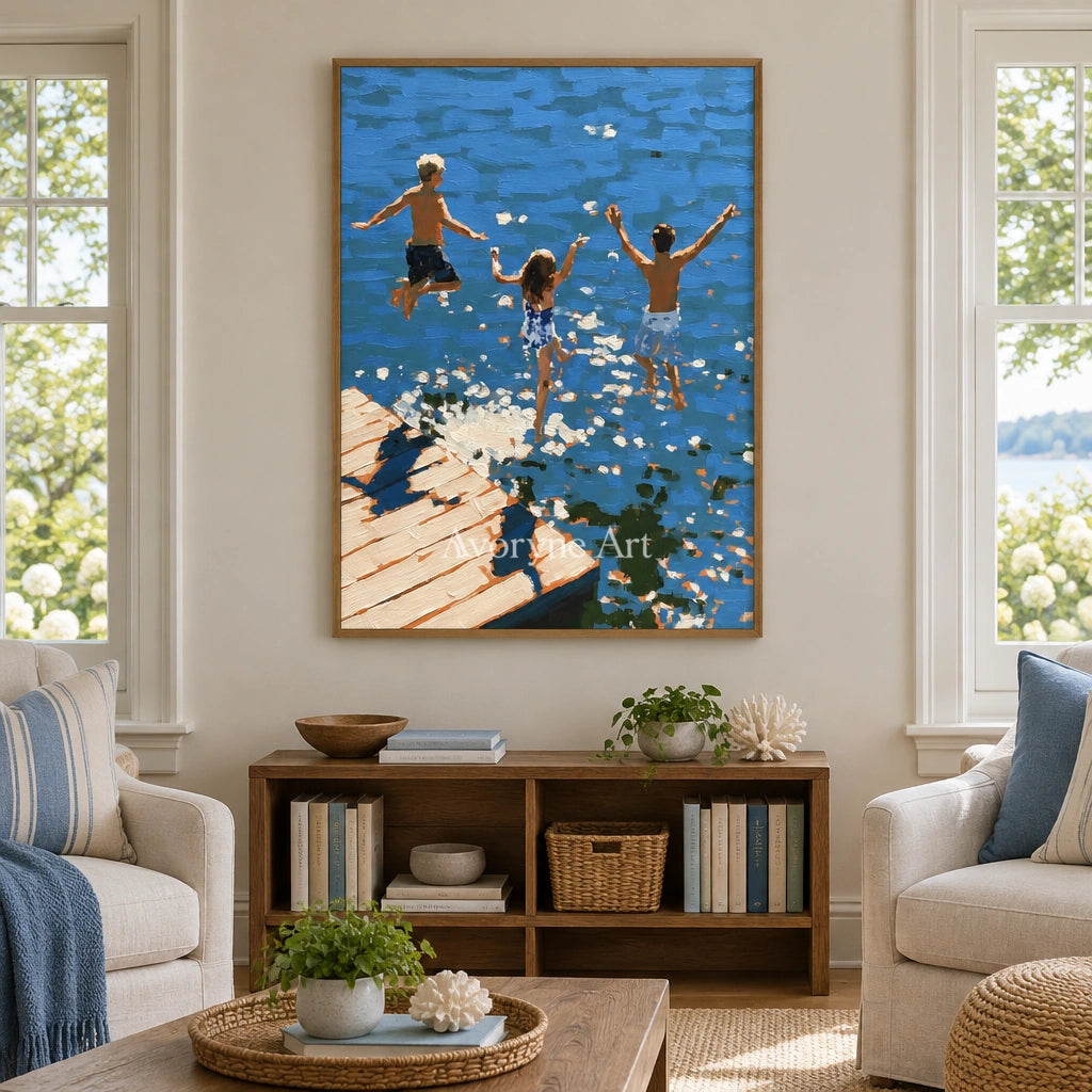 Ivory Amber Memory: Summer Swimming Art — villa wood