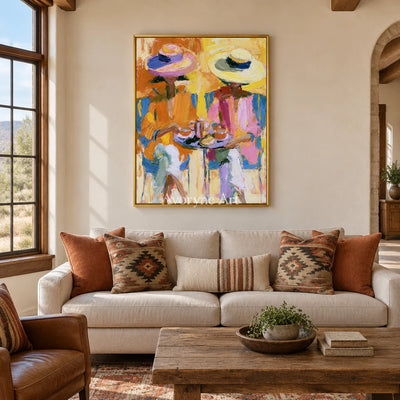 Ivory Winding Gesture: Sunlit Dining Figures — living gold