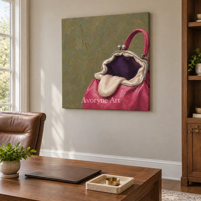 Still Drift surreal scene wall art as a frameless stretched canvas in a home office