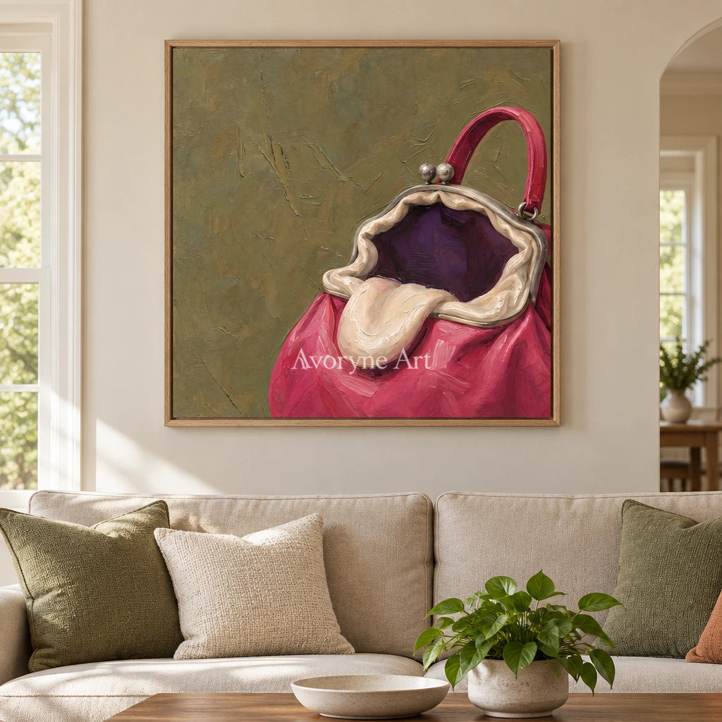 Still Drift surreal scene wall art with a wood frame in a villa living space