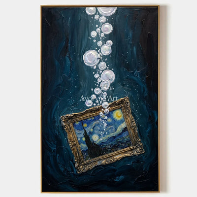 Clear Trace, hand-painted surreal scene wall art by Declan O’Brien