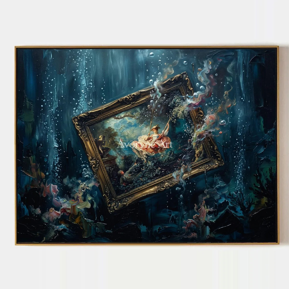 Clear Vista, hand-painted surreal scene wall art by Declan O’Brien