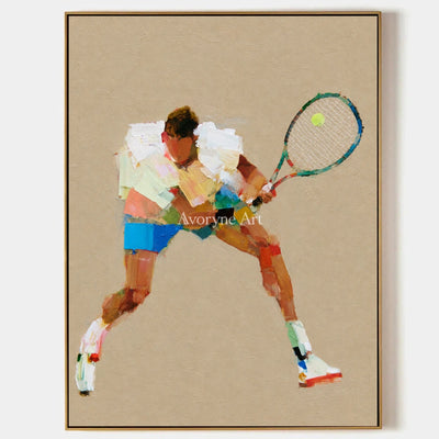 Ivory Gentle Meadow: Tennis Figure Art — primary