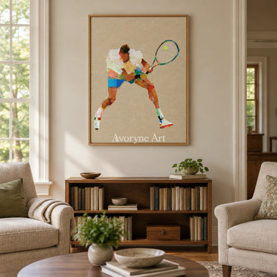 Ivory Gentle Meadow: Tennis Figure Art — villa wood