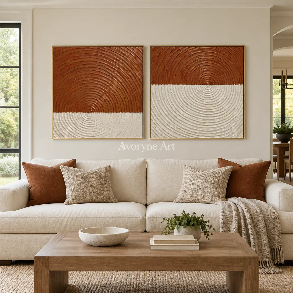 Terra Resonance: Terracotta Texture Diptych — living gold