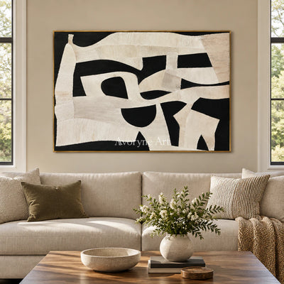 Midnight Fold: Textured Abstract Panorama Wall Art — living gold