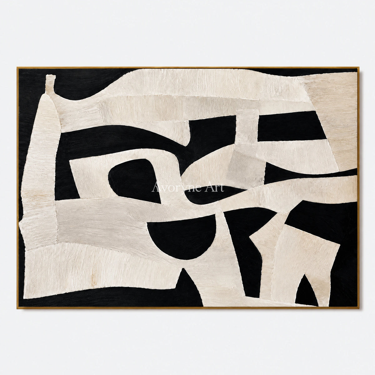Midnight Fold: Textured Abstract Panorama Wall Art — primary