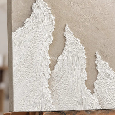 Foamward Duet: Textured Beige Coastal Diptych Wall Art — detail easel