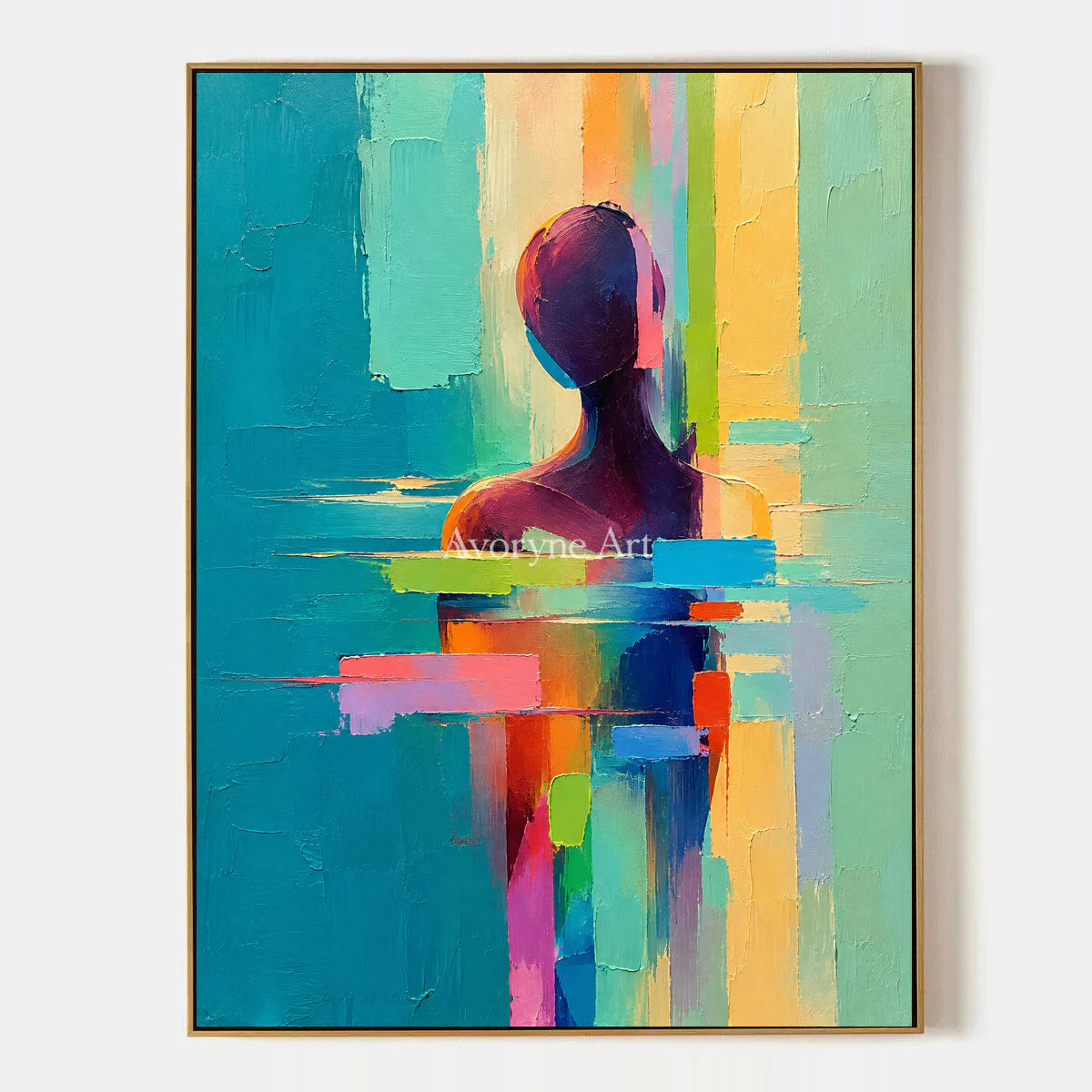 Prism Echo: Textured Colorful Figure Abstract Art — primary