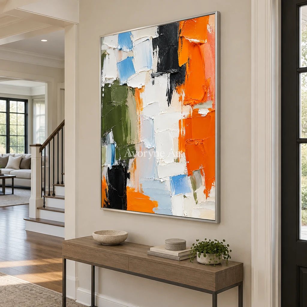 Prismatic Pulse: Textured Colorful Palette Knife Art — entry silver