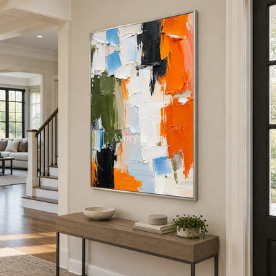 Prismatic Pulse: Textured Colorful Palette Knife Art — entry silver