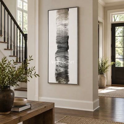 Single Current: Textured Gray Brushstroke Wall Art — entry silver