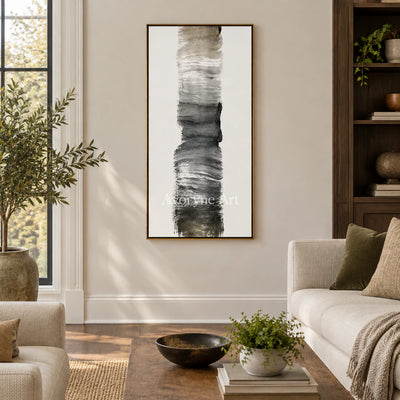 Single Current: Textured Gray Brushstroke Wall Art — living gold