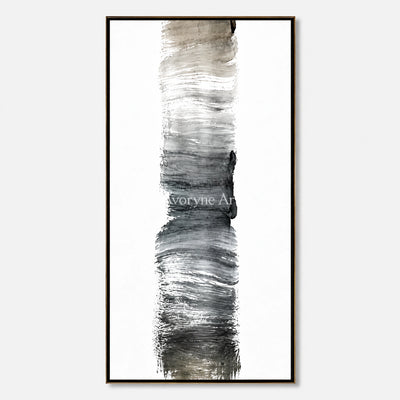 Single Current: Textured Gray Brushstroke Wall Art — primary