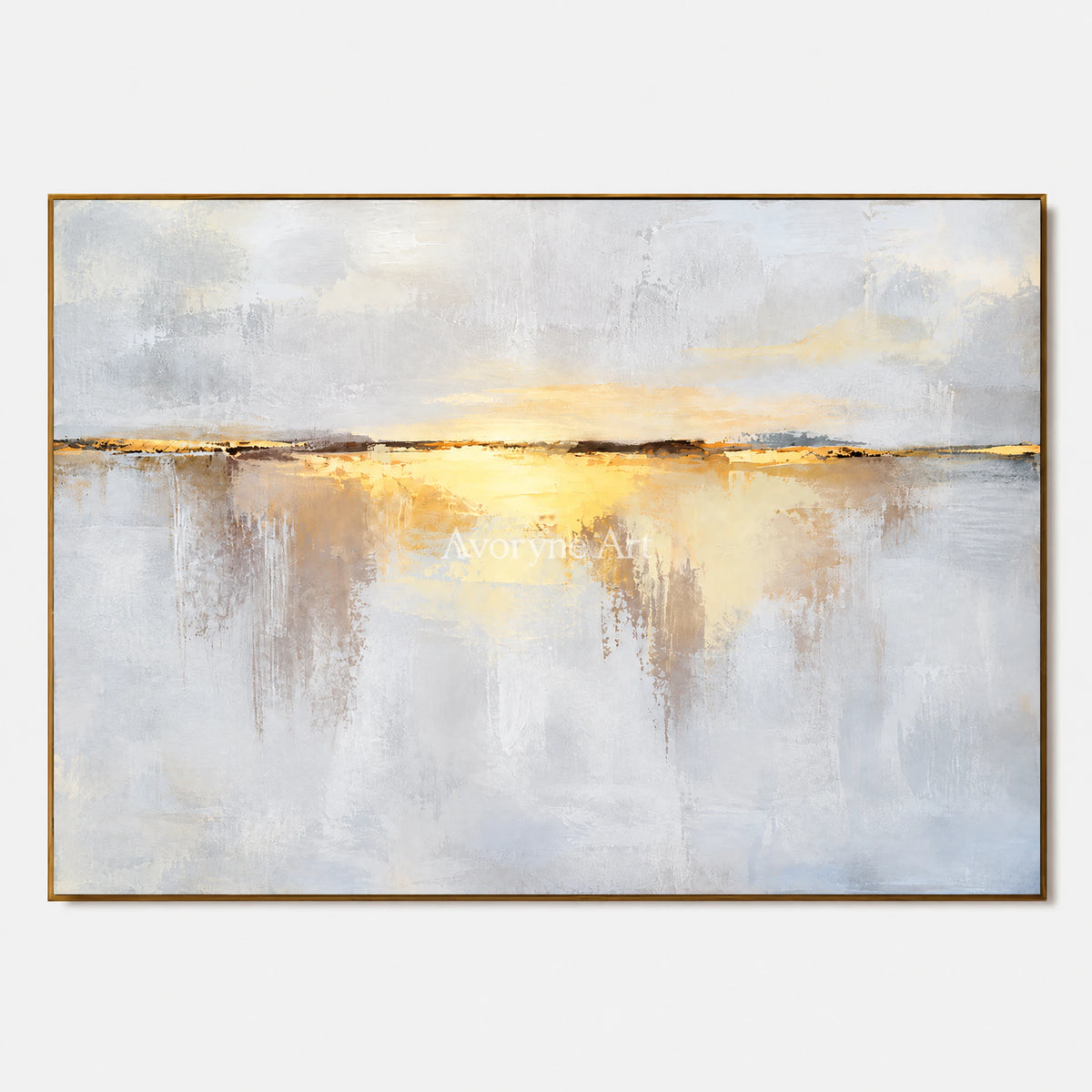 Golden Interval: Textured Horizon Panorama Wall Art — primary
