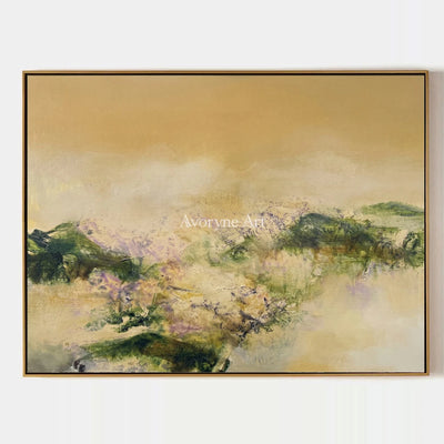 Pale Passage, hand-painted textured landscape wall art by Isabelle Marchand