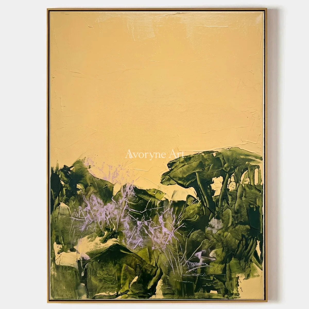 Pale Trace, hand-painted textured landscape wall art by Isabelle Marchand