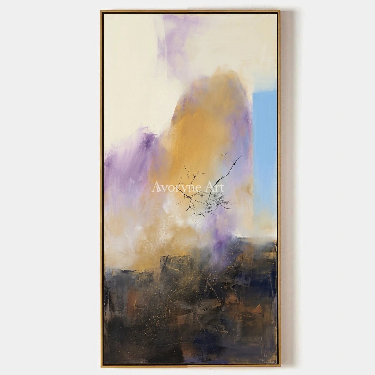 Pale Story, hand-painted textured landscape wall art by Isabelle Marchand