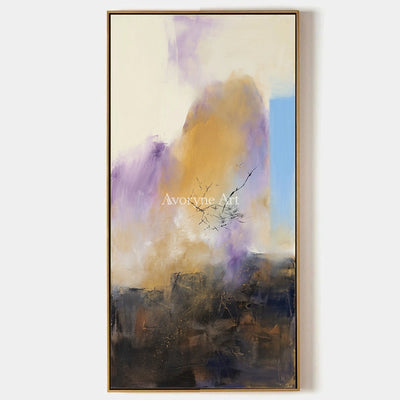 Pale Story, hand-painted textured landscape wall art by Isabelle Marchand