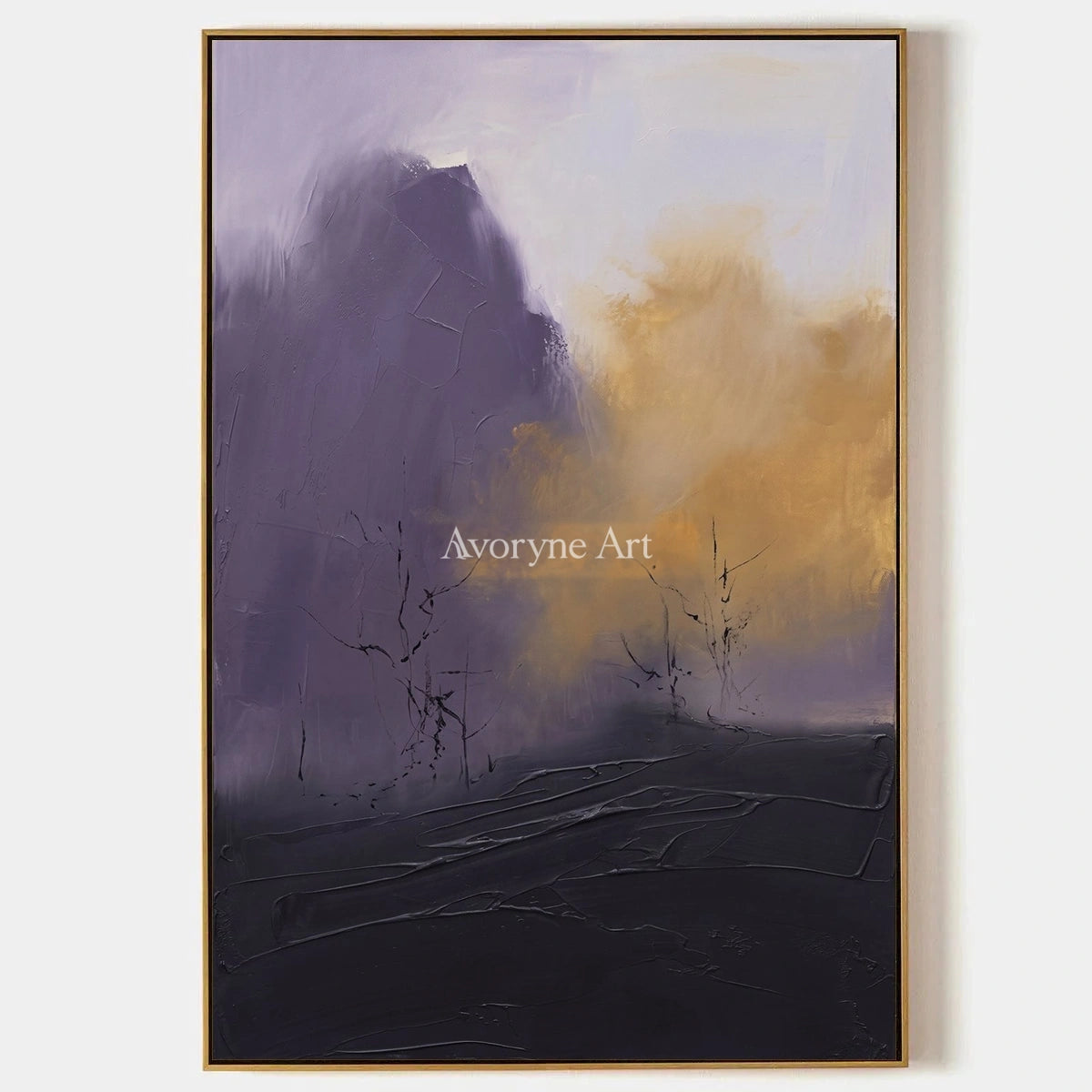Pale Solace, hand-painted textured landscape wall art by Isabelle Marchand