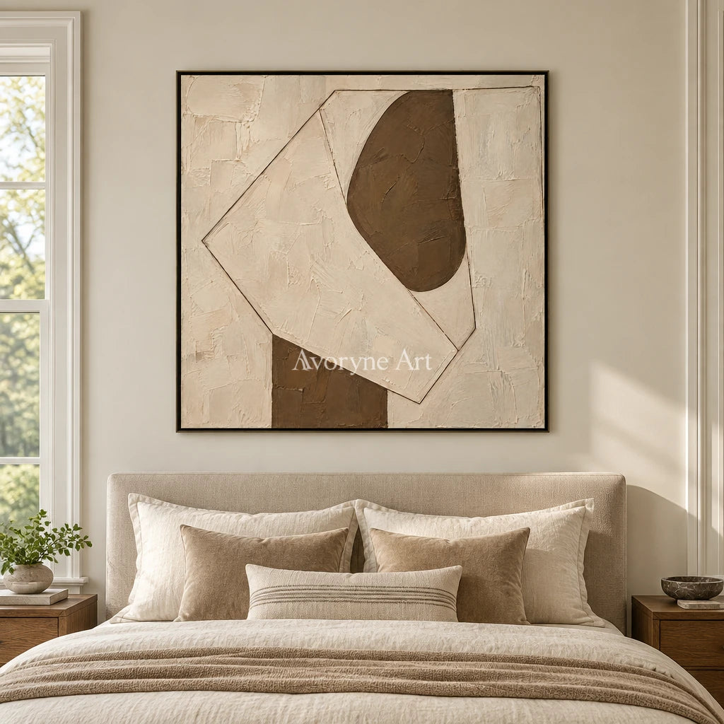 Sand and Arc: Textured Minimal Geometric Art — bedroom black