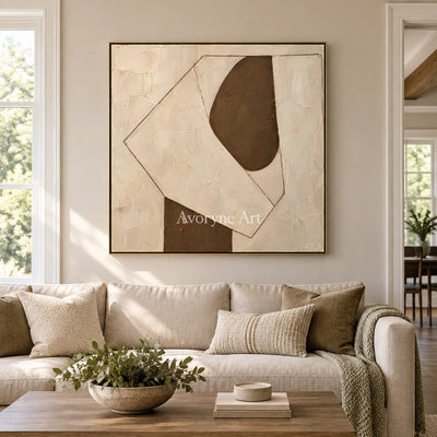 Sand and Arc: Textured Minimal Geometric Art — living gold