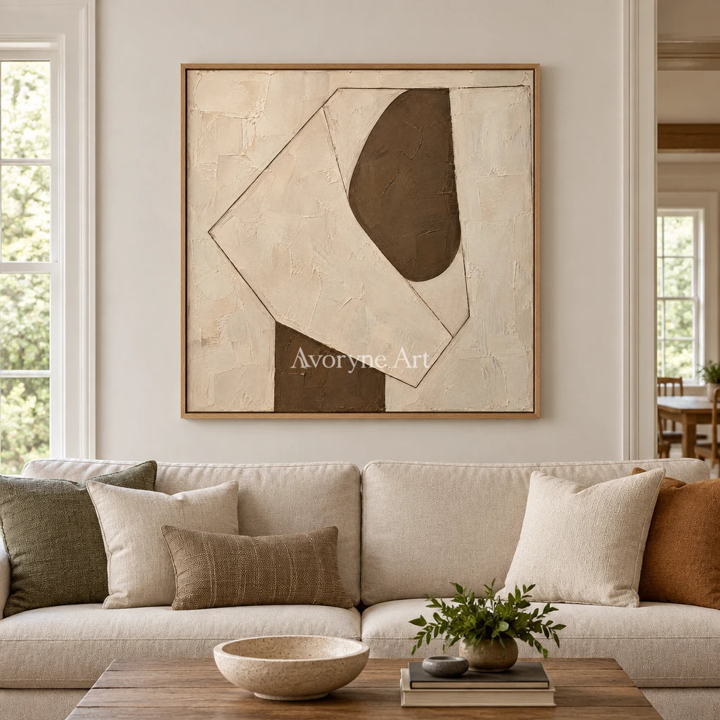 Sand and Arc: Textured Minimal Geometric Art — villa wood