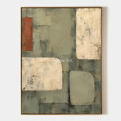 Sage Intervals: Textured Neutral Geometric Art — primary
