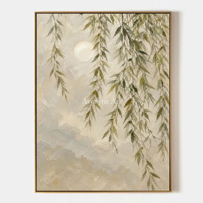 Willow Hush: Textured Neutral Willow Landscape Art — primary