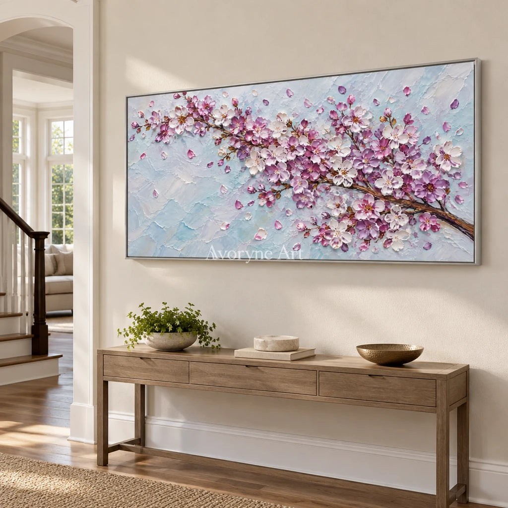 Blossom Span: Textured Panoramic Floral Art — entry silver