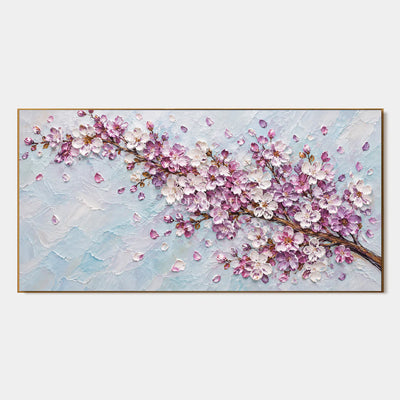 Blossom Span: Textured Panoramic Floral Art — primary