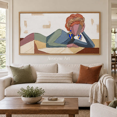 Verdant Prelude textured portrait wall art with a wood frame in a villa living space