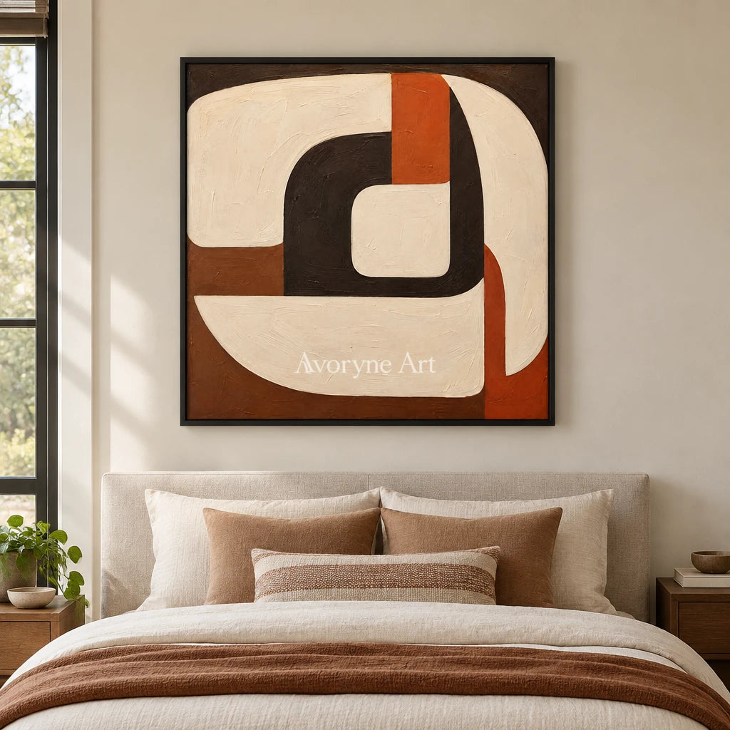 Sienna Circuit: Textured Rounded Geometric Wall Art — bedroom black