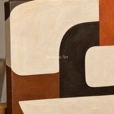 Sienna Circuit: Textured Rounded Geometric Wall Art — detail easel