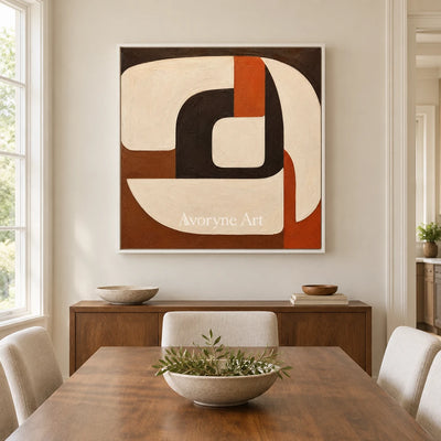 Sienna Circuit: Textured Rounded Geometric Wall Art — dining white