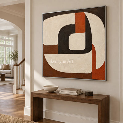 Sienna Circuit: Textured Rounded Geometric Wall Art — entry silver
