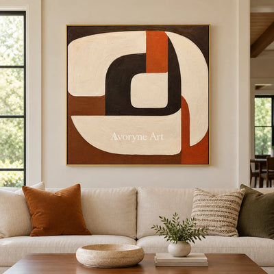 Sienna Circuit: Textured Rounded Geometric Wall Art — living gold