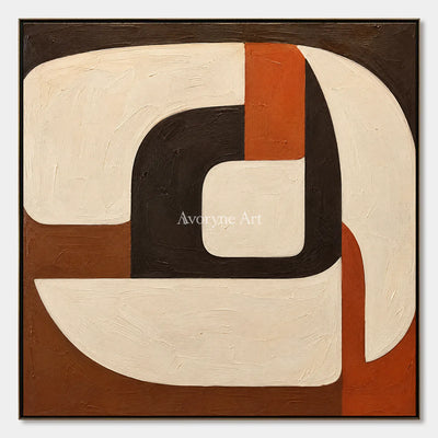 Sienna Circuit: Textured Rounded Geometric Wall Art — primary