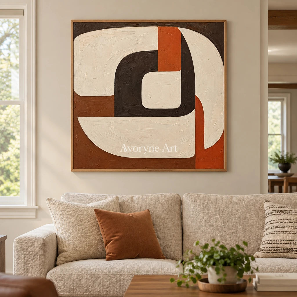 Sienna Circuit: Textured Rounded Geometric Wall Art — villa wood