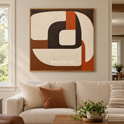 Sienna Circuit: Textured Rounded Geometric Wall Art — villa wood