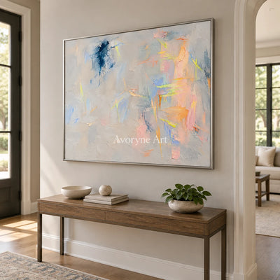 Pastel Traces: Textured Soft Gray Abstract Wall Art — entry silver
