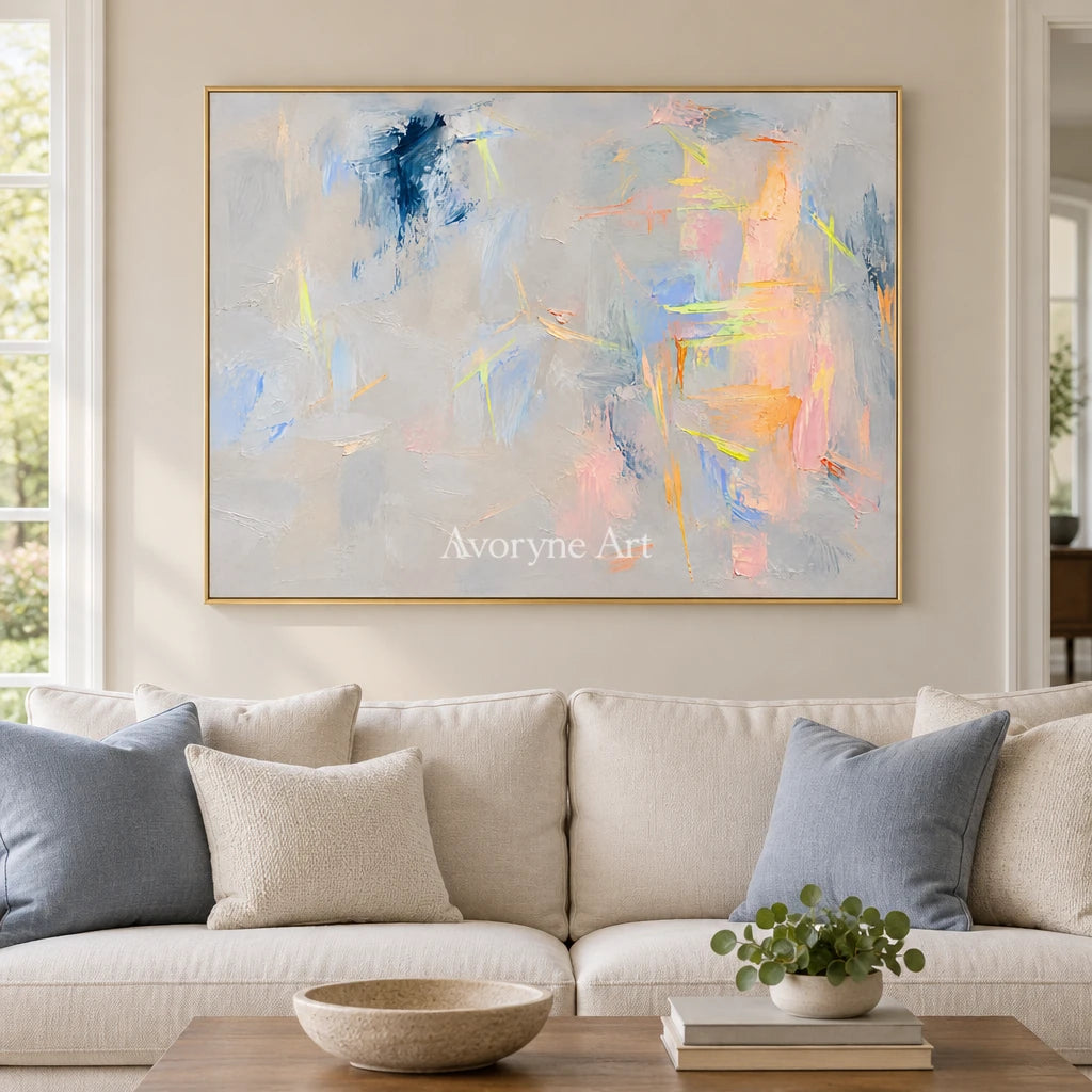 Pastel Traces: Textured Soft Gray Abstract Wall Art — living gold