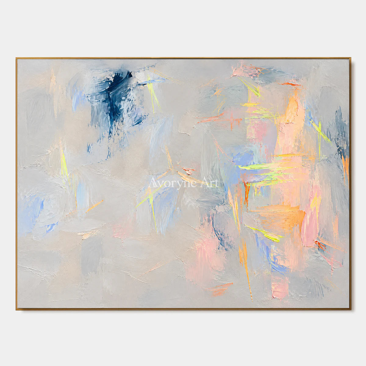 Pastel Traces: Textured Soft Gray Abstract Wall Art — primary