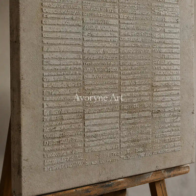 Earthen Silence: Textured Wabi-Sabi Abstract Wall Art - detail